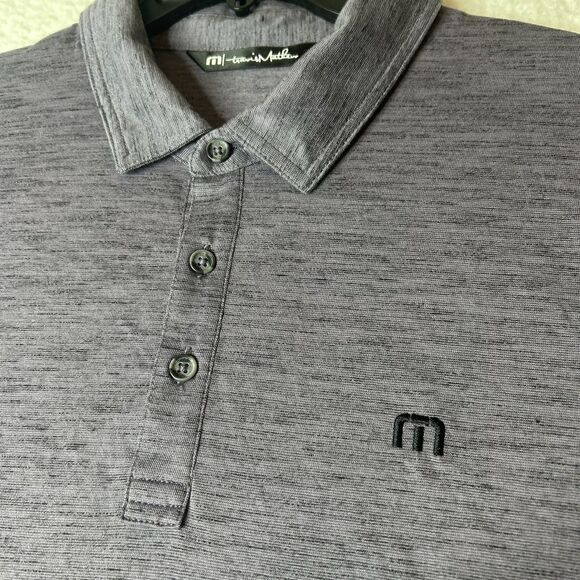 Travis Mathew Polo Heather Purple Short Sleeve Skate Casual Golf Stretch L - Picture 7 of 8